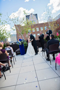 c&c 21C Hotel wedding photography rooftop downtown louisville museum row art gallery ceremony bride